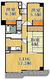 アイングレース八千代 3LDKの間取図画像