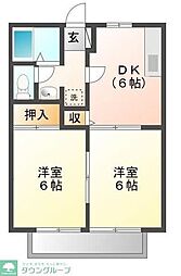 グランドール柏南B 2DKの間取図画像
