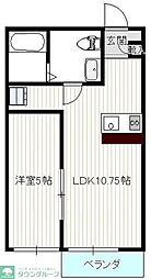 コンフォートシティ 1LDKの間取図画像