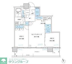 パークシティ柏の葉キャンパスザ・ゲートタワーウエスト 2LDKの間取図画像