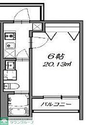 ベルメント陣屋前C棟 1Kの間取図画像