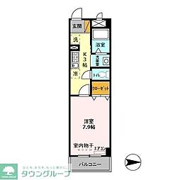メゾン・ヴェール 1Kの間取図画像
