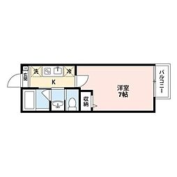 Villa中国分 1Kの間取図画像