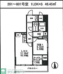モアナレジデンス 1SLDKの間取図画像