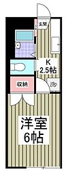 サンステージA棟 1Kの間取図画像
