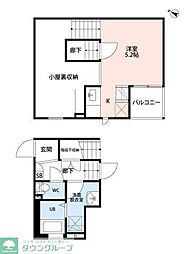 CB北柏ウイング 1Kの間取図画像
