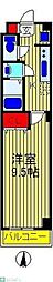 パレスウィンマキ 1Kの間取図画像