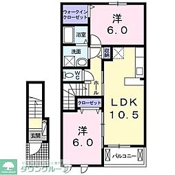 イースト1 2LDKの間取図画像