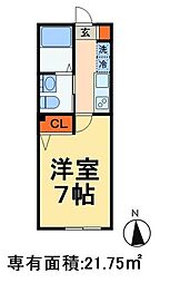 Infina松戸 1Kの間取図画像