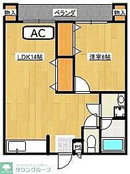 ヴィラージュ新鎌ヶ谷A 1LDKの間取図画像