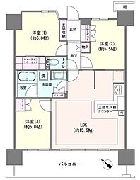 ライオンズ川口並木グランゲート 3LDKの間取図画像