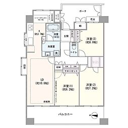 グランレーヴ川口 3LDKの間取図画像
