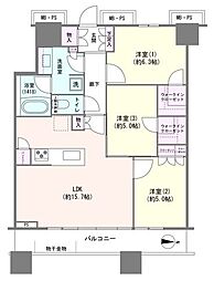 グランドミッドタワーズ大宮フォレストタワー 3LDKの間取図画像