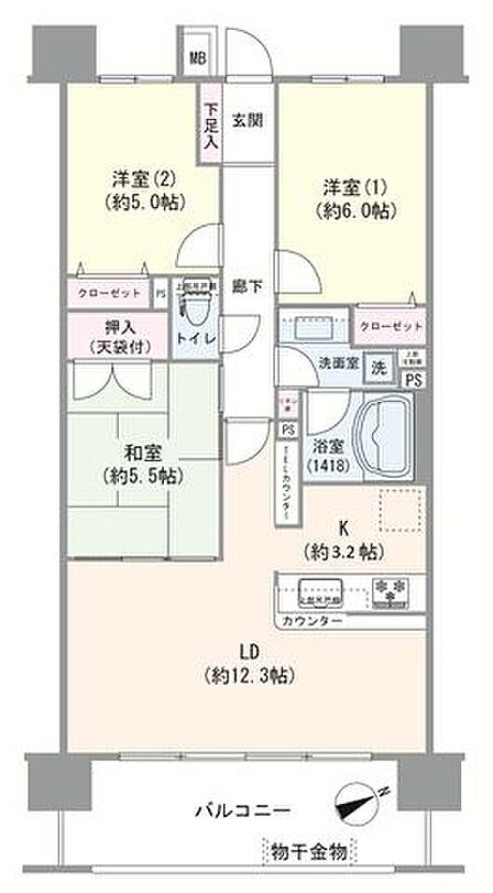 3LDK 間取り