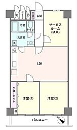 ライオンズマンション西川口ヴィアーレ 2SLDKの間取図画像