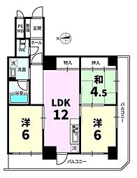 パレジット五条 3LDKの間取図画像