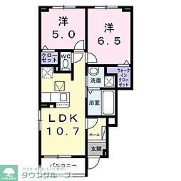 メゾン カルム 2LDKの間取図画像