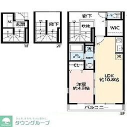 リコルデ田奈 1LDKの間取図画像