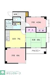 ルミエール藤ケ丘 3DKの間取図画像