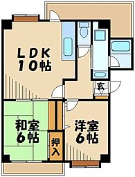 グランボヌール青葉台 2LDKの間取図画像