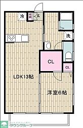 モチダパークマンション 1LDKの間取図画像