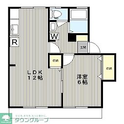 セジュール鳥山 1LDKの間取図画像