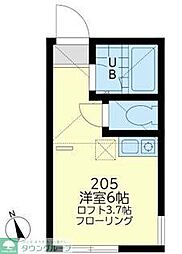 ユナイトリヴェール妙蓮寺 ワンルームの間取図画像