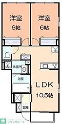 ヒルステージあざみ野 2LDKの間取図画像