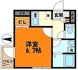 リブリ・サンヴィレッジ23 1Kの間取図画像