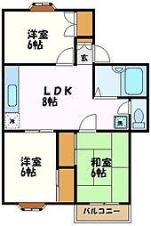 キャッスル・K 3DKの間取図画像