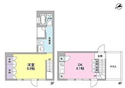プラットフォーム 1LDKの間取図画像