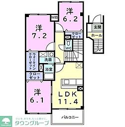 カーサコレッタ 3LDKの間取図画像