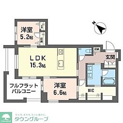 コンフォーザ 2LDKの間取図画像