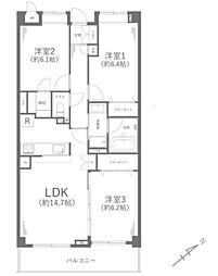 ガーデンハイツ藤が丘 3LDKの間取図画像