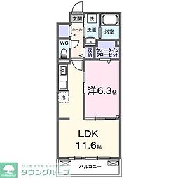 東武東上線 みずほ台駅 徒歩19分の賃貸アパート 3階1LDKの間取り