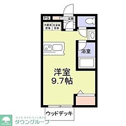 東武東上線 鶴ヶ島駅 徒歩6分の賃貸アパート 1階ワンルームの間取り