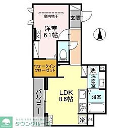 東武東上線 川越駅 徒歩11分の賃貸アパート 3階1LDKの間取り