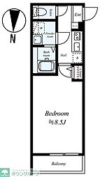 東武越生線 坂戸駅 徒歩12分の賃貸アパート 3階1Kの間取り