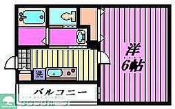 西武新宿線 新狭山駅 徒歩3分の賃貸アパート 3階1Kの間取り