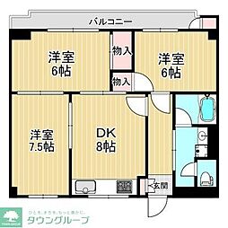 レスポワール志木 3DKの間取図画像