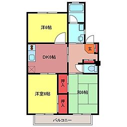 リバーサイドマンション 3DKの間取図画像