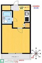 鶴ヶ島ダイカンプラザシティ 1Kの間取図画像