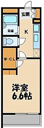 レオパレスムーブメント鶴瀬 1Kの間取図画像