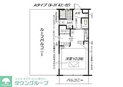 ルネス桜暮1番館 ワンルームの間取図画像