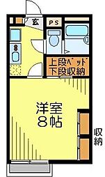 JR川越線 南古谷駅 徒歩19分の賃貸アパート 1階1Kの間取り