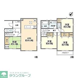 東武東上線 上福岡駅 徒歩18分の賃貸一戸建て 1階4LDKの間取り