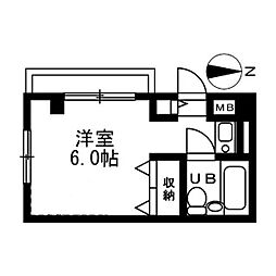 キャッスルマンション坂戸 ワンルームの間取図画像