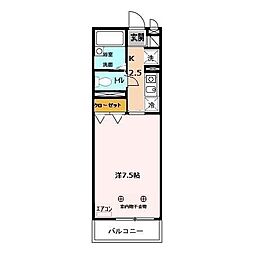 東武東上線 ふじみ野駅 徒歩2分の賃貸アパート 1階1Kの間取り