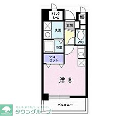 東武東上線 みずほ台駅 徒歩6分の賃貸マンション 4階ワンルームの間取り
