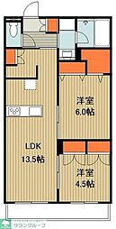 東武東上線 川越駅 徒歩5分の賃貸アパート 1階2LDKの間取り